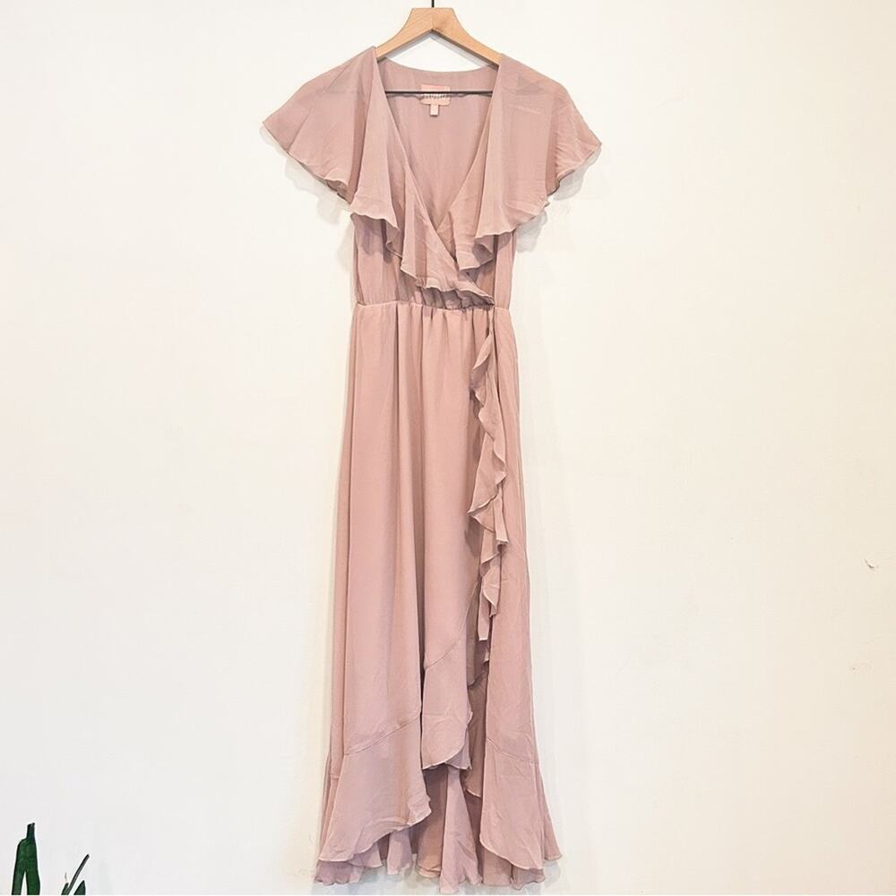 Show Me Your Mumu Jess Ruffle Midi Dress Pink Size S - Picture 2 of 8